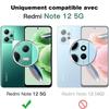 Coque - E.F.CONNECTION - pour Redmi Note 12 5G - Effet Cuir Bleu Marine - Portefeuille - Verres Trempés