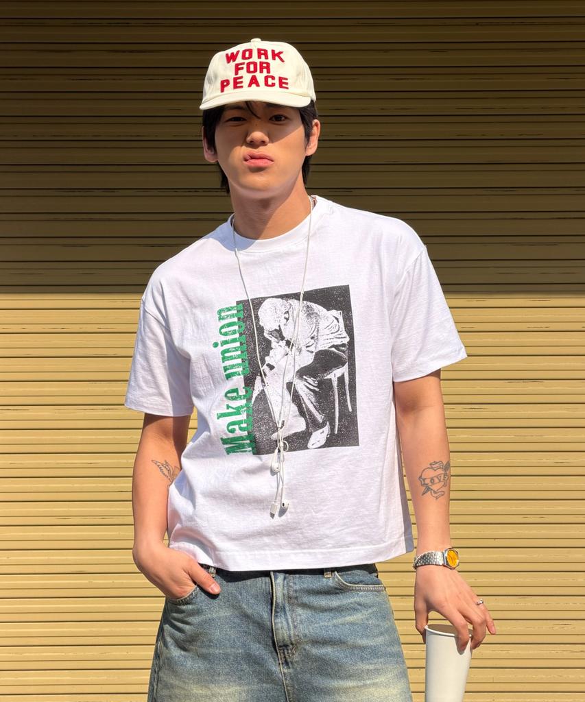 AMOU Trouble Half T-Shirts White