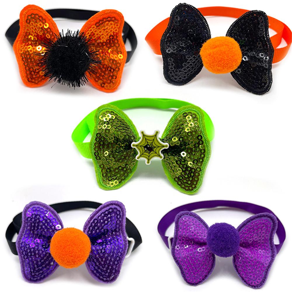 50/100pcs Halloween Pet Dog Accessories Small Dog Cat Bow Tie Neckties Dog Supplies Pet Dog Collar Holiday Bow Tie Pet Supplies