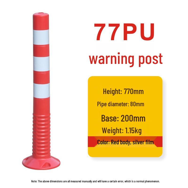 Reflective Elastic Traffic Bollard: PU Anti-Collision Post & Rubber Road Barrier