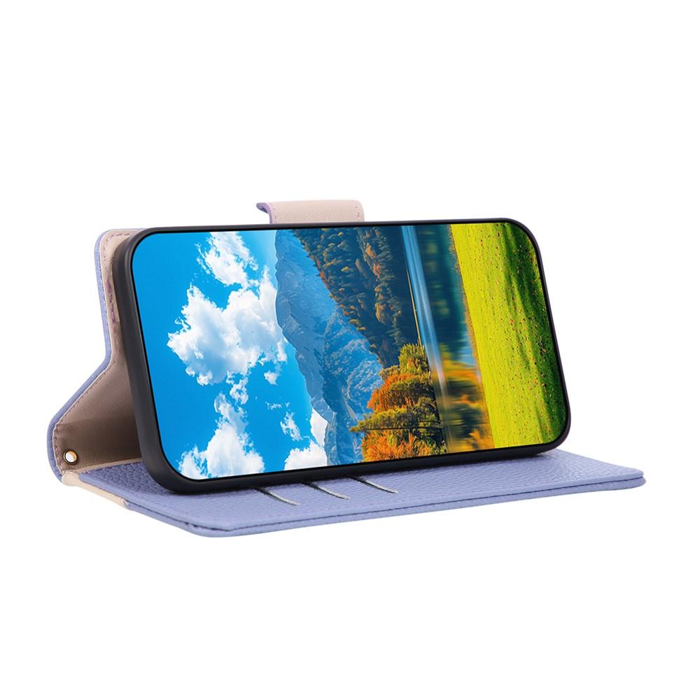 Wallet Case for Pixel 9 - TPU+Leather/PU, Purple, With Lanyard