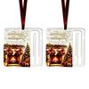Holiday Party Hanging Decor 2Pcs Christmas Cash Gift Holder Ornament, Acrylic Money with Tree Decorations Santa Snowman Design, Pendant for