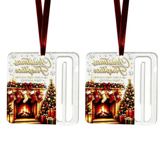 Holiday Party Hanging Decor 2Pcs Christmas Cash Gift Holder Ornament, Acrylic Money with Tree Decorations Santa Snowman Design, Pendant for