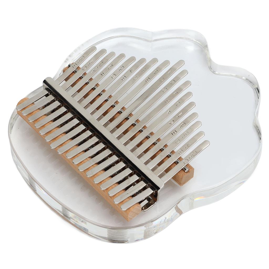 17 Key Kalimba Set Transparent Acrylic Stainless Steel Portable Ergonomics Thumb Piano for Children