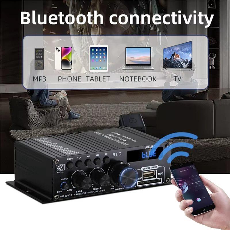 Bluetooth 2-channel Hifi Stereo Power Amplifier For Home Car Karaoke Party Audio System