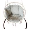 Indoor/Outdoor Linen Hanging Chair Cushion - Swing Basket Seat & Back Support for Home