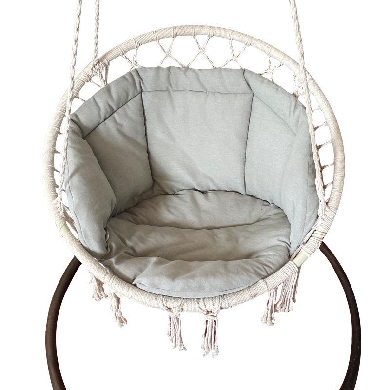 Indoor/Outdoor Linen Hanging Chair Cushion - Swing Basket Seat & Back Support for Home