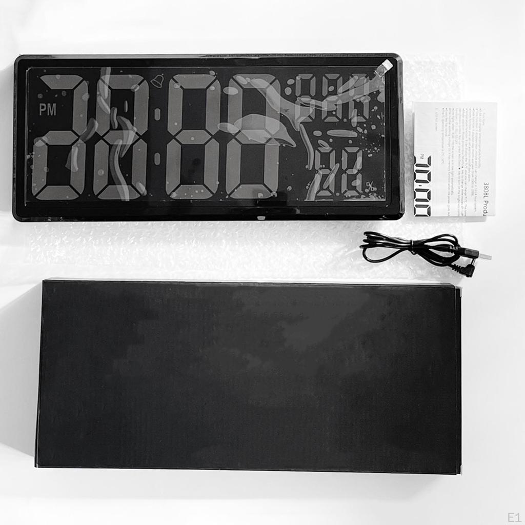 Orologio Luminosità Dimmer a 3 Livelli con Temperatura e Umidità Interna Elettronico a Numeri Grandi 12/24H