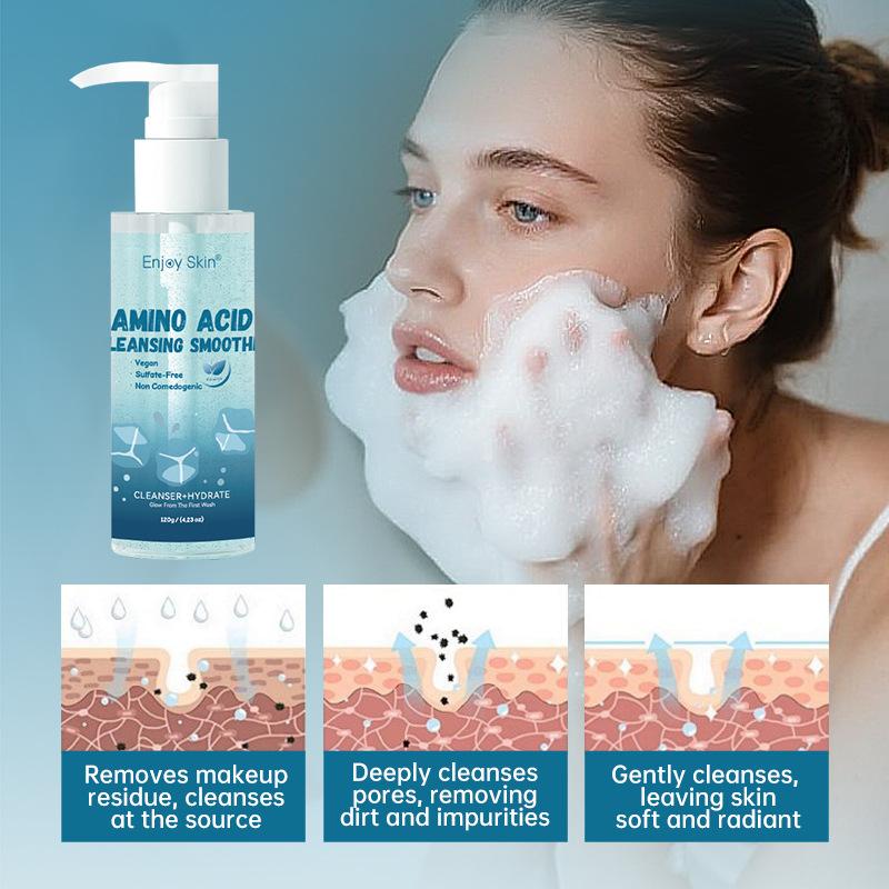 Amino Acid Cleansing Sorbet with Glycerin & Hyaluronic Acid Foaming Face Wash, Gentle Deep Clean Pores, All Skin Types