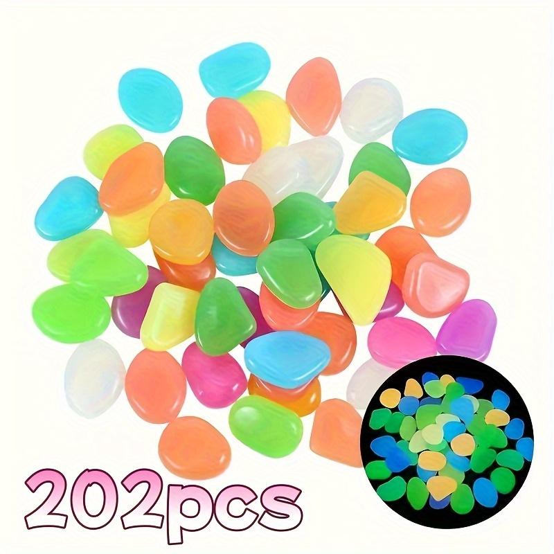 100pcs Glow In The Dark Pebbles, Resin Luminous Stones For Landscape, Garden Paths, Potted Plants, Parks, Aquarium Decor,