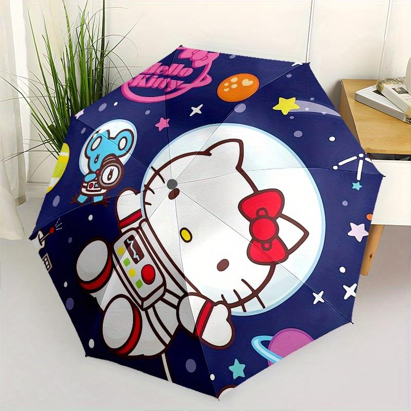 1pc Hello Kitty Space Adventure Umbrella with Plastic Handle,Suitable for All Seasons Home Travel Outdoor UmbrellaSanlio042