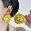 Vintage Rhinestone Eye Earrings Temperament Ring Suit Brooch Ladies Fashion Elegant Fashion Jewelry Accessories