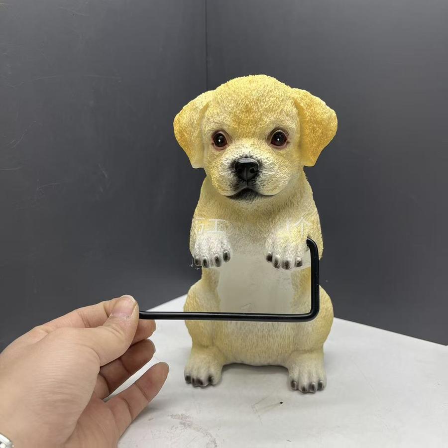New Dog Series Paper Towel Holder Resin Figurine Toilet Wall Mounted Roll Paper Cute Dog Statue Home Decor