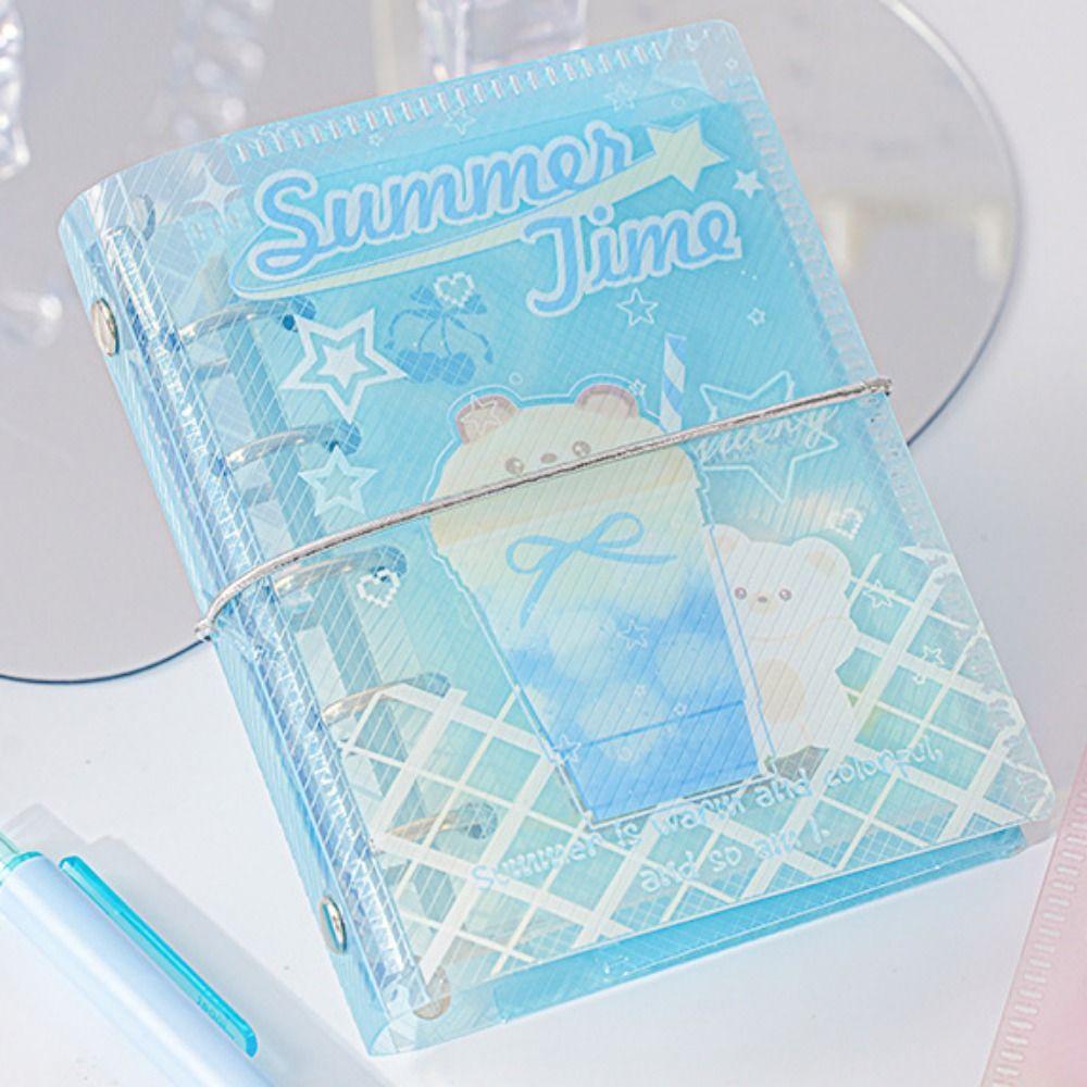 Portable Binder Ring Notebook Frosty Series Diary Book Creative PVC Notebook  Office Use