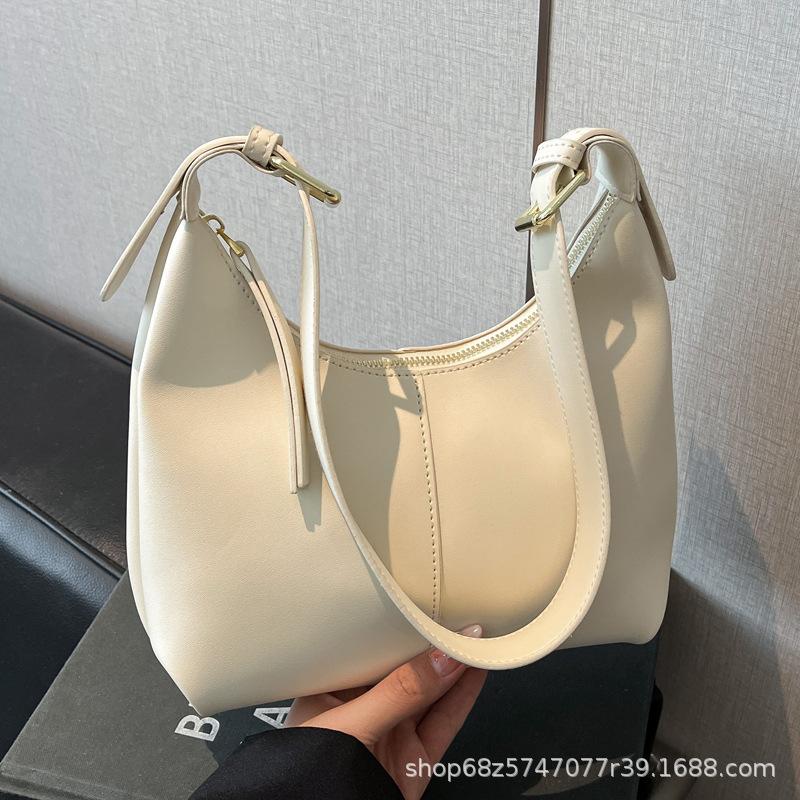 2025 new fashion underarm bag Korean version of handbag shoulder bag soft leather large capacity niche solid color tote bag for women