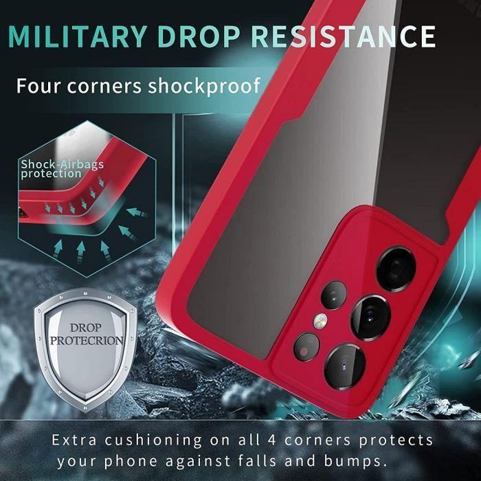 Skal - för Samsung Galaxy S21 Ultra - Röd - 360° skydd - Repskyddande - Hårt