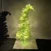 Lighted Pine Needle Christmas Tree Top Curved Artificial Green Xmas Tree with String Light for Tabletop Centerpiece Holiday Indoor Decor