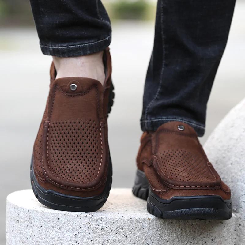 Модные мужские мокасины из натуральной кожи — фото 4