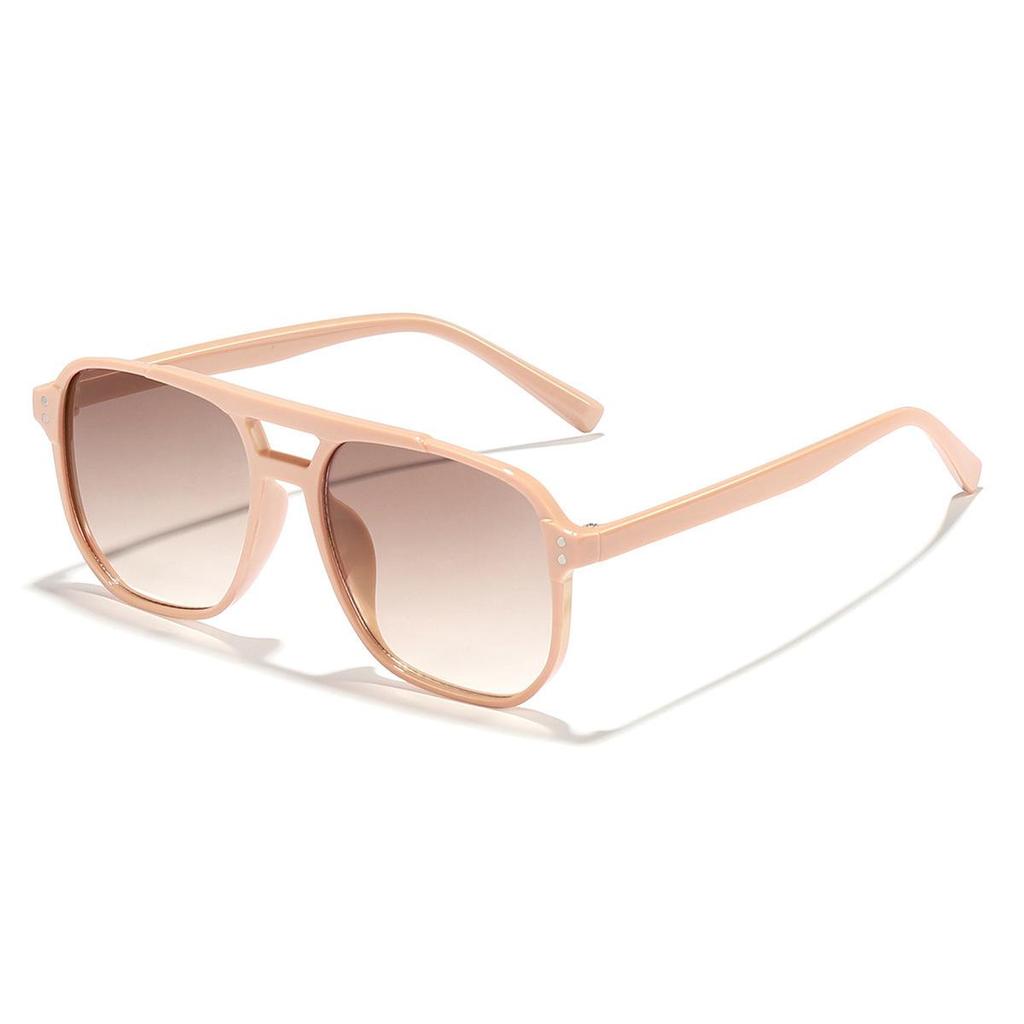 Retro Double-Bridge Sunglasses with Large Ocean Lenses - Fashionable and Simple Design