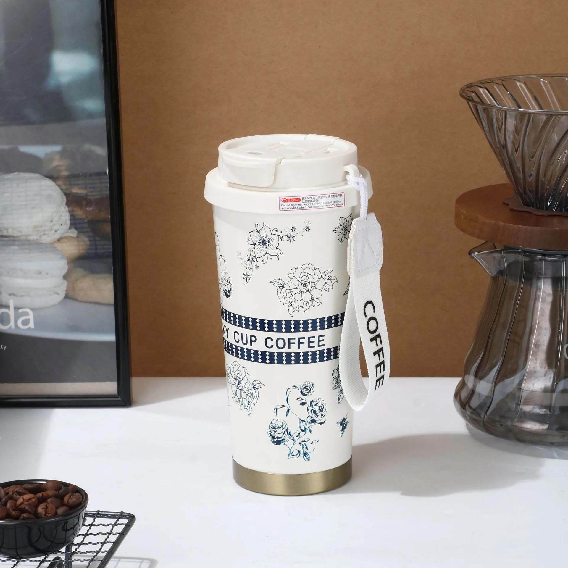 

500 мл кофейная кружка из нержавеющей стали 316, термос и термостакан для непосредственного питья, с двойными стенками, герметичный 500ml