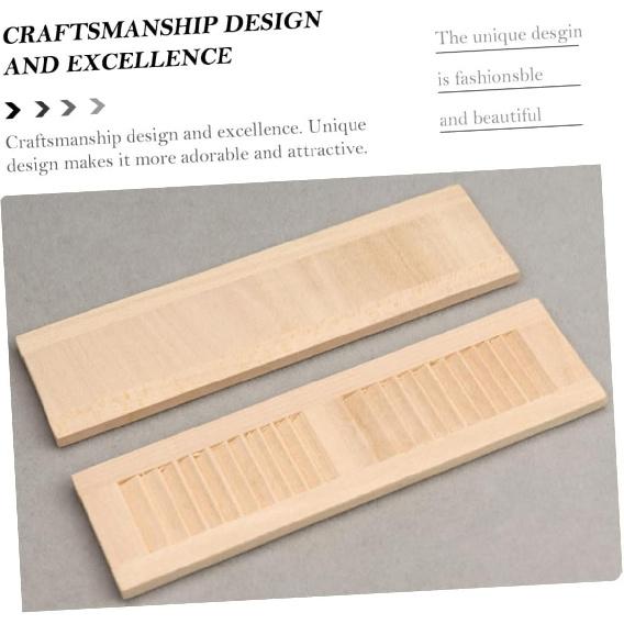 6 Pcs Miniature Wooden Doll Shutters, Wear-Resistant Synthetic Material, Khaki, 4.52x1.25x0.47 Inch, Dollhouse Decoration Accessories for 1:12 Scale