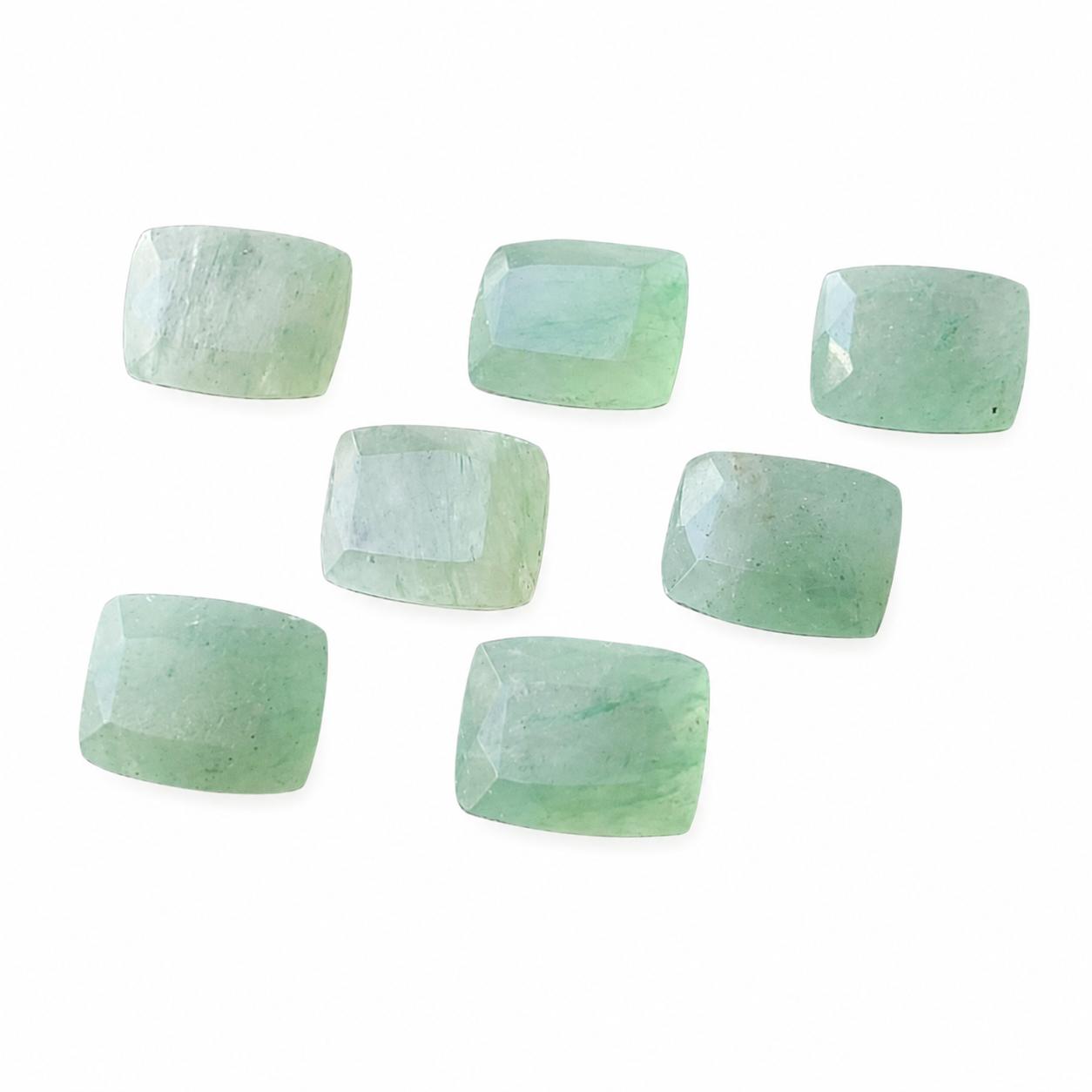 Green Aventurine Rectangle Cushion Gemstone, Faceted Aventurine Cabochon, Loose Green Stone, Calibrated Gem for Jewelry Making 6x8mm (1 Piece)