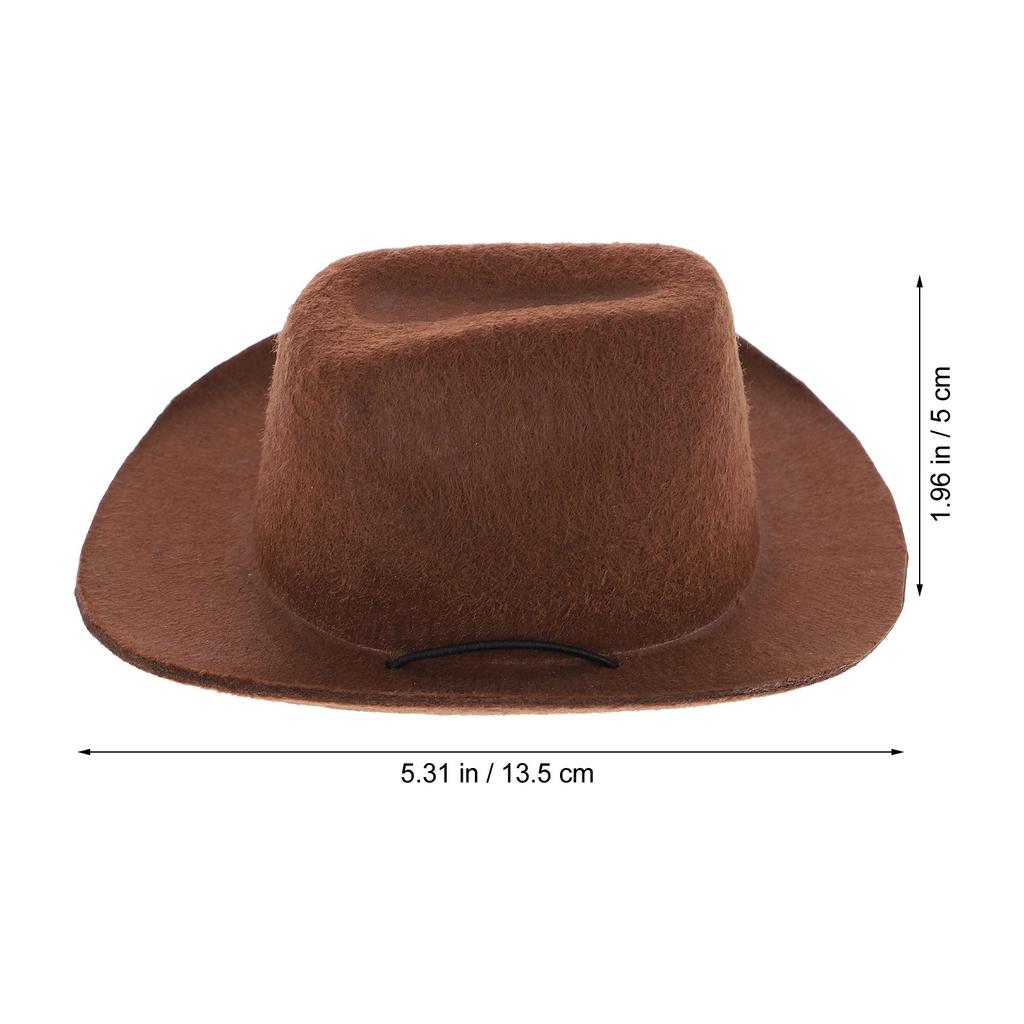 Cowboy Dog Cat Hat Pet Costume Supplies Premium Non-Woven Material Adjustable Strap for Western Theme Party Graduation