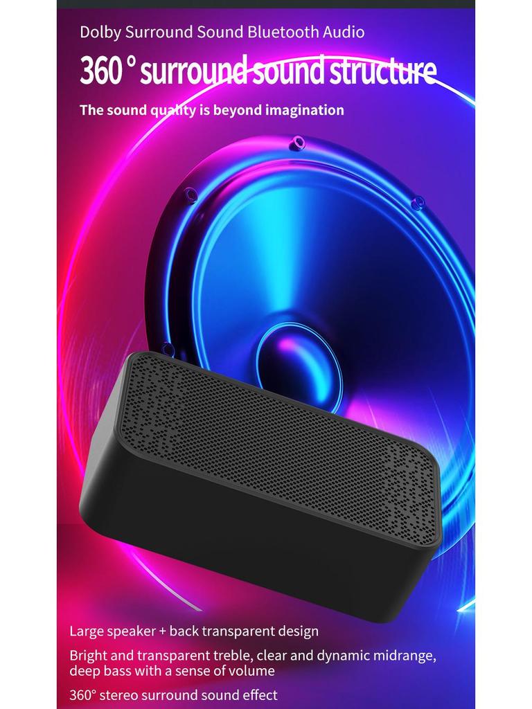 Głośnik Bluetooth S15 Budzik z Długą Żywotnością Baterii, Jakość Dźwięku Hi-Fi, Karta TF i Radio