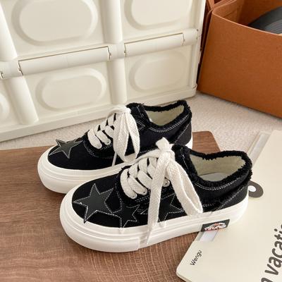 HY-1230 Star Platform Canvas Shoes Women's 2025 Spring Festival New Versatile Internet Celebrity Retro Hong Kong Style Ins Tide Board Shoes