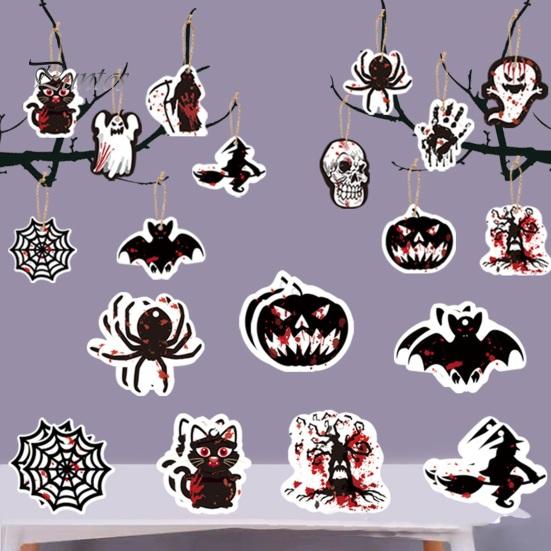 1 Set Halloween Pendent Easy Installation Pumpkin Ghost Hanging Ornaments for Festive Home Decoration
