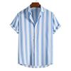 Summer Striped Shirt Men's Casual Shirt Short Sleeved Top