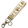 Double Sided Embroidered Fabric Keychain Wrist Strap with Webbing Label Decorative Fabric Keyring Suitable for Travelers