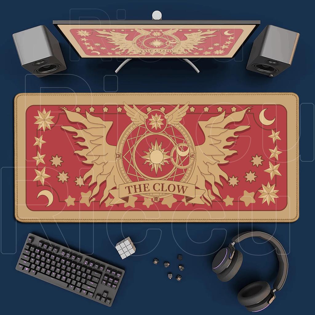 Kawaii Pink Deskmat Anime Card Captor Sakura Mousepad Xxl Office Carpet Large Gaming Accessories Laptop Computer Rubber Mice Pad