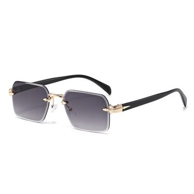 New Trendy Rimless Fashion Sunglasses for Men and Women, European and American Cut-Edge Design, Personalized Sun Glasses Less