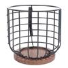 Coffee Capsule Storage Basket Cup Shape Black Iron and Pine Coffee Pod Holder for Coffee Bar