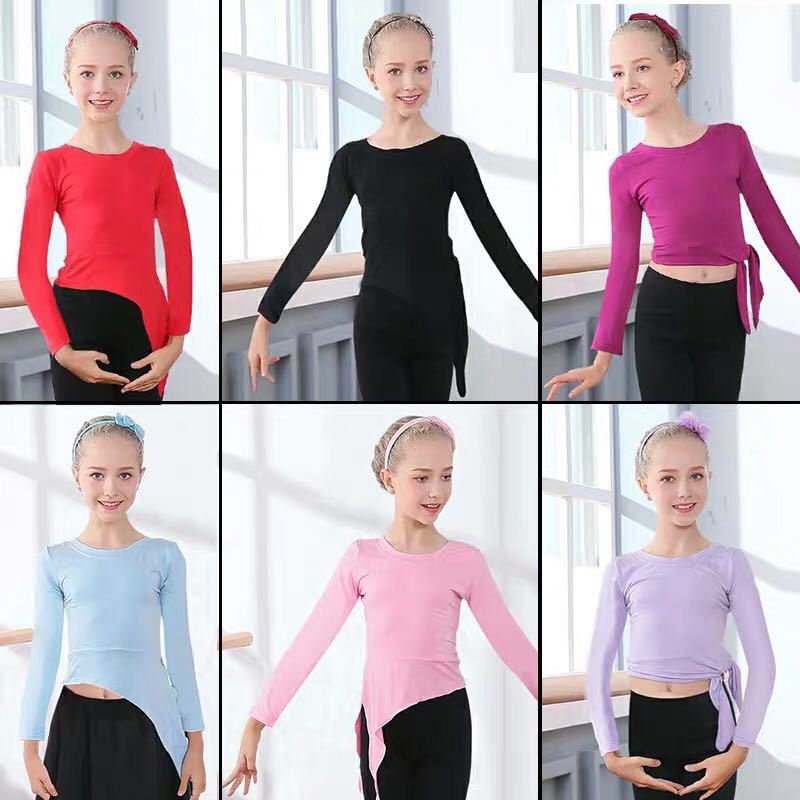 Children's Cotton Dance Tops - Spring & Autumn: Long/Short Sleeve Latin, Summer Chinese, Yoga Wear for Girls