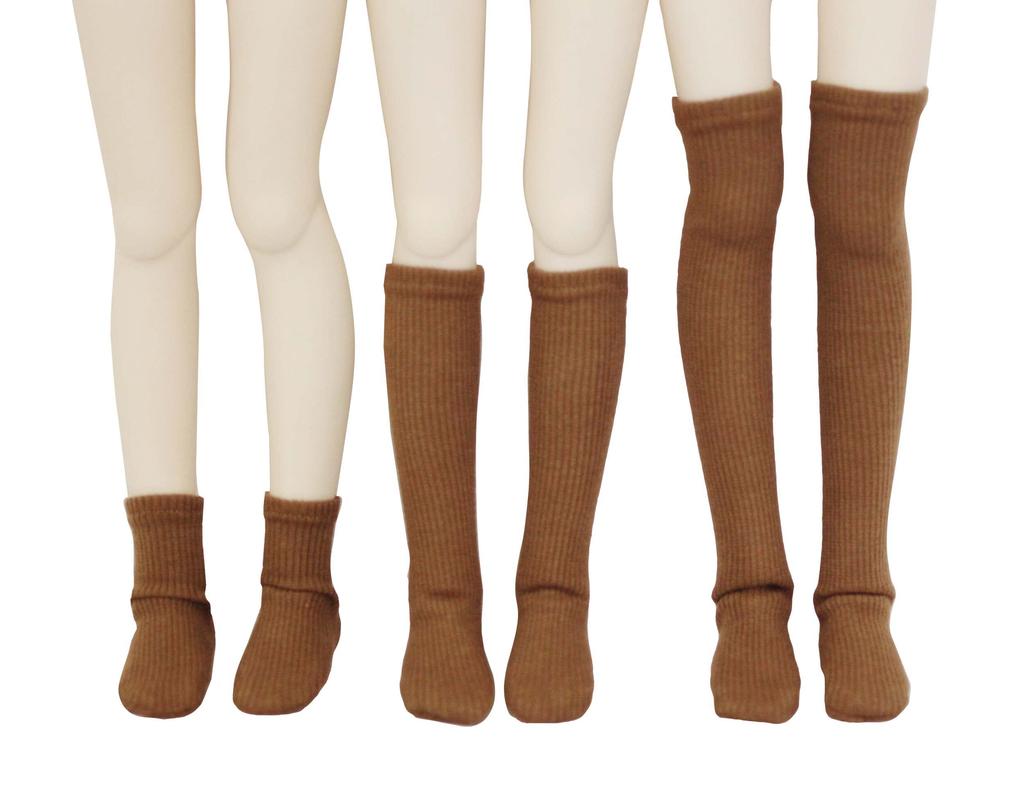 MDD MSD compatible plain socks bear teleco set socks high socks over the knee high socks left and right designated socks brown socks casual 40cm doll