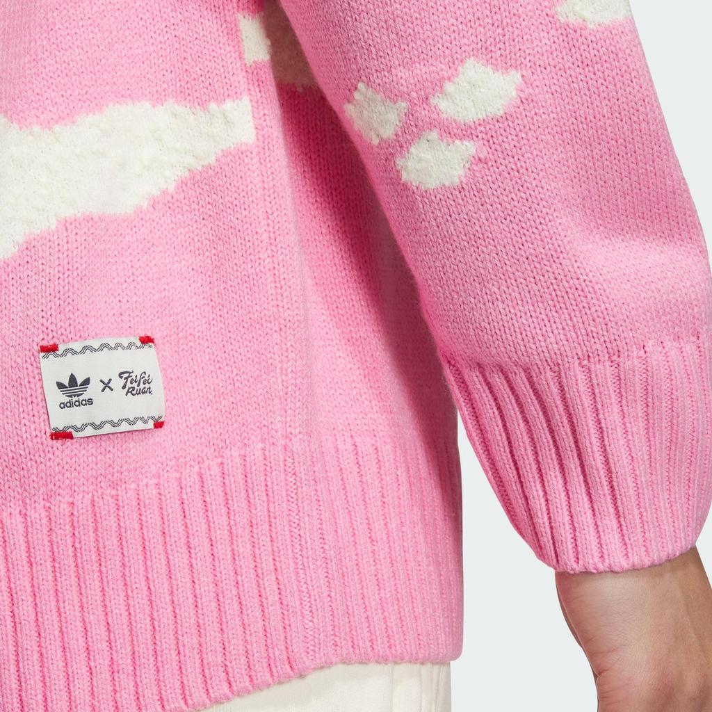 adidas Originals Feifei Ruan Collaboration Fw23 Chest Logo Graphic Sweater Unisex Tops Pink JE9188