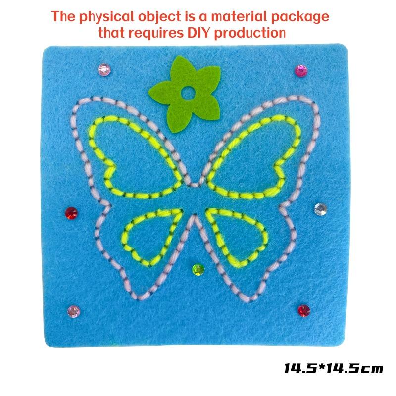 1 set Kit da Ricamo Fai da Te per Bambini Animale dei Cartoni Animati Kit da Cucito in Feltro Materiale Fai da Te Artigianato da Cucire in Feltro