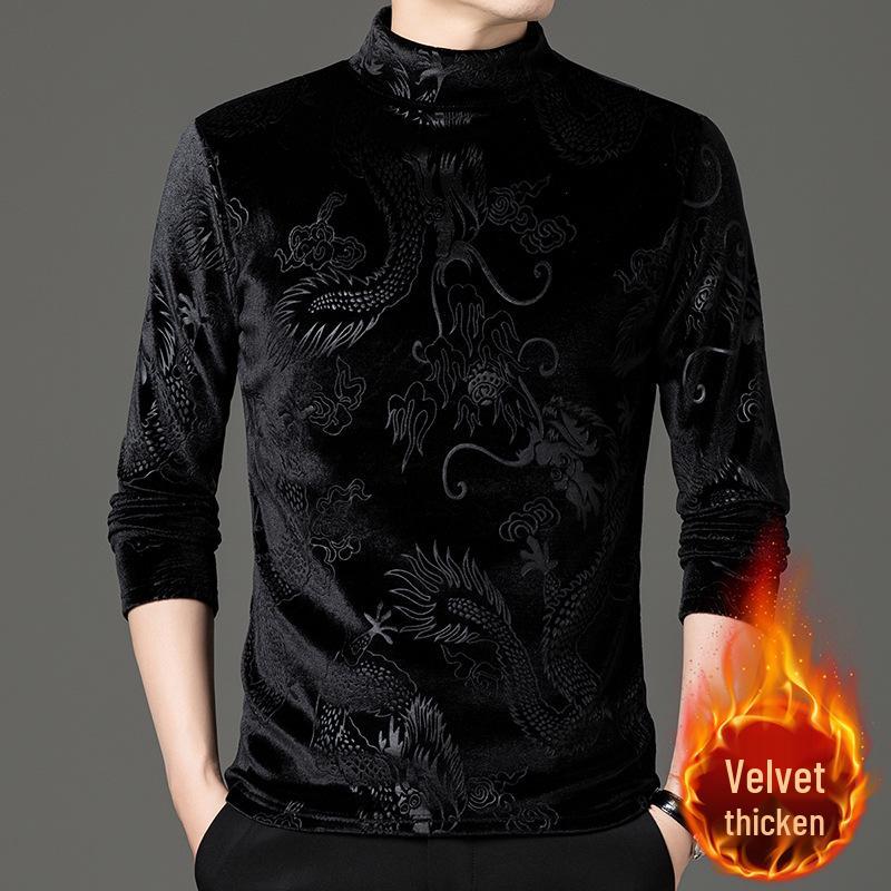

Men s Winter Fleece-Lined Long Sleeve Crew Neck Sweatshirt – Warm, Solid Color, High-End Style 4XL чорний