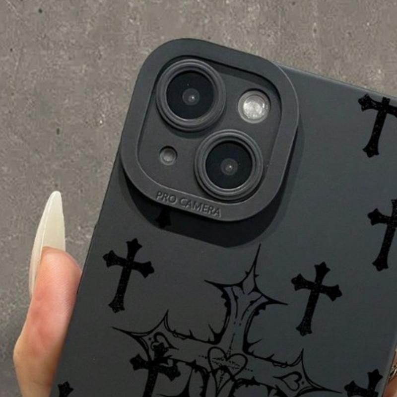 Black Crosses Graphic Phone Case for iPhone 15 14 13 12 11 X XR Xs SE2 SE 8 7 Plus Pro Max Mini Silicone Back Cover
