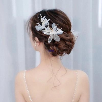 Fermaglio per capelli in garza di seta stile Mori coreano e giapponese - Accessorio per abito da sposa floreale