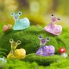 10PCS/Bag Cute Colorful Mini Luminous Snail Micro Landscaping Ornaments Figurine Decorations Glow In The Dark Car Home Ornaments