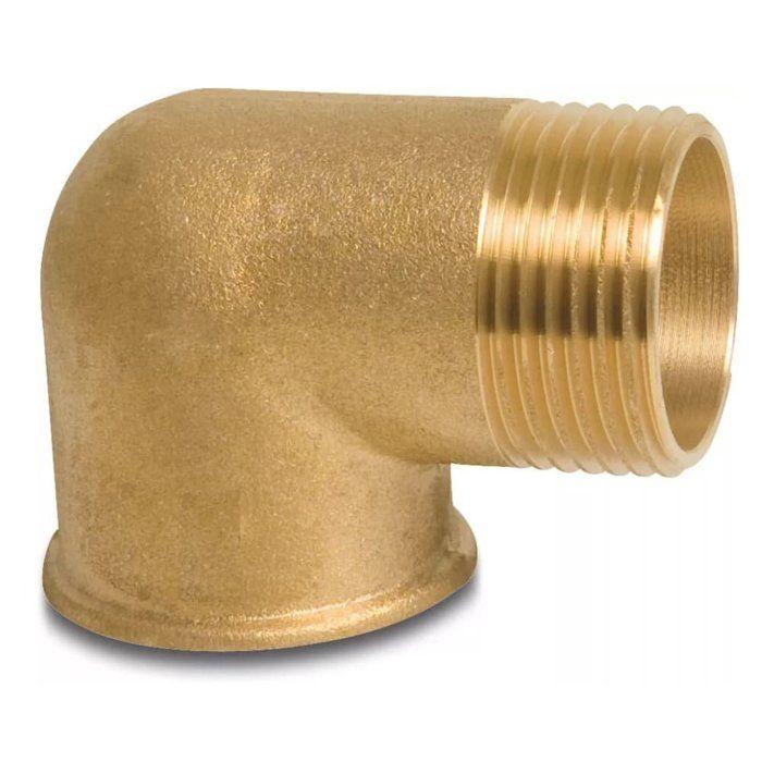 Raccord laiton, coude laiton 90°, 1/2" femelle x 1/2" mâle, raccord fileté laiton