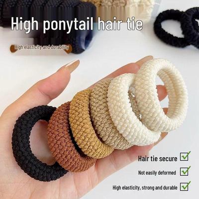 High-Elasticity Thick Hair Bands: Durable, Seamless, Wide Hair Ties for High Ponytails and Buns