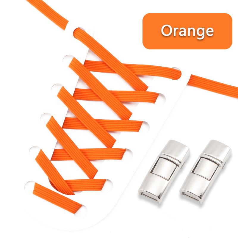 No Tie Shoe Laces For Sneakers Elastic Shoelaces Metal Press Lock Men and Women Lazy Shoes Lace Rubber Band Shoestring 1 Pair