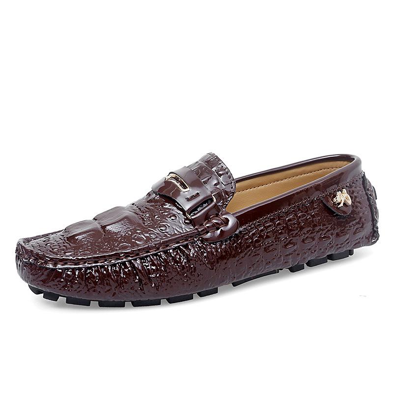 Men s Large Size Casual Leather Slip-On Moccasins 37