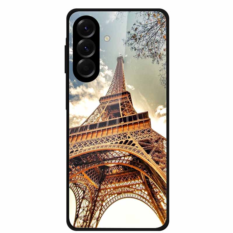 Tempered Glass Phone Case For Samsung Galaxy S24 FE Case Hard PC Back Cover Shell for Galaxy S24FE S 24 FE 5G Hard Covers Flower