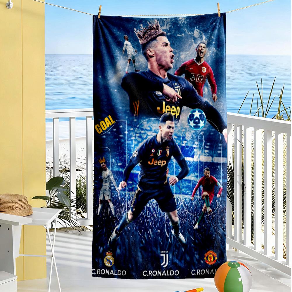 Ronaldo's Iconic Journey Beach Towel High Absorbency & Quick-Dry Comfortable Lightweight