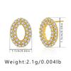 Brass Plated 18k Gold Small Zircon Inlaid Hollow Round Delicate Stud Earrings For Women